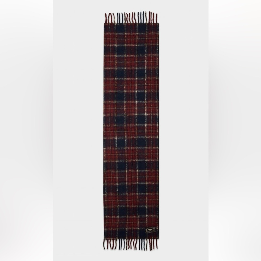 Aritzia Wilfred Twist Fringe Wool Blend Rectangular Warm Plaid Scarf One Size - Picture 5 of 10